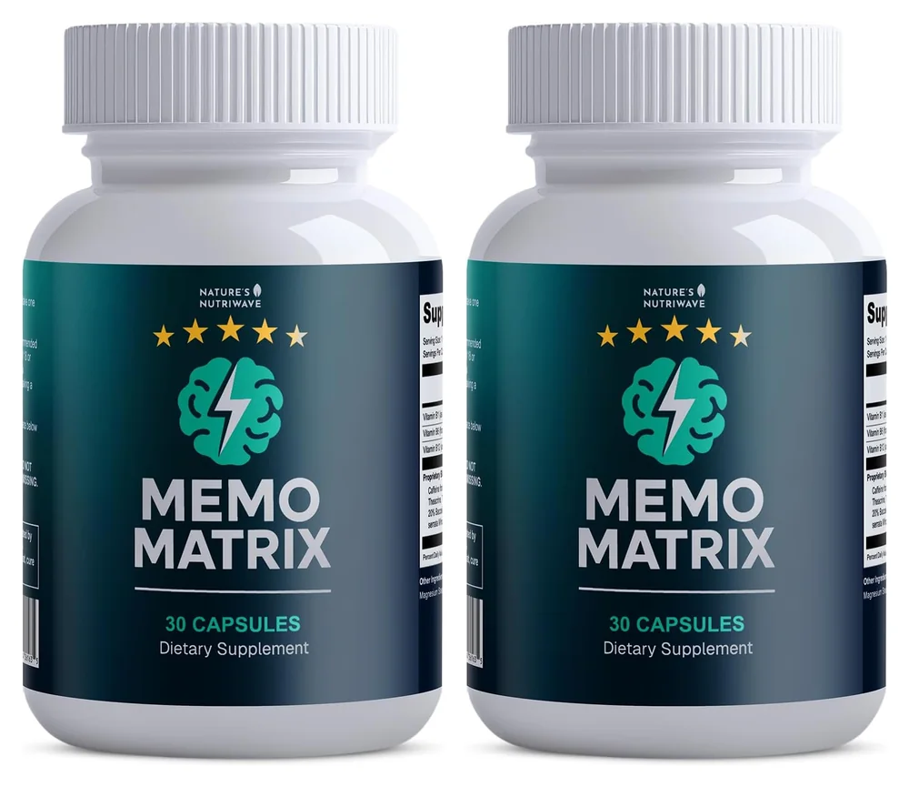 Memo Matrix nootropic supplement two-bottle pack for memory and focus support